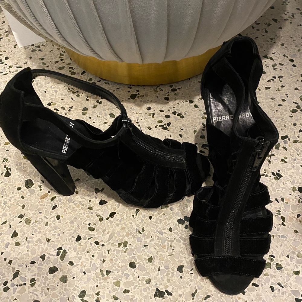 Pierre Hardy Black Velvet Zipper Pumps 38